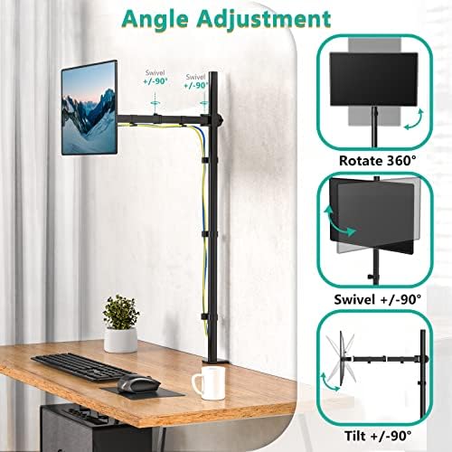 WALI Tall Monitor Arm Mount for Desk for 13-38 inch Screens, up to 22lbs - Image 5