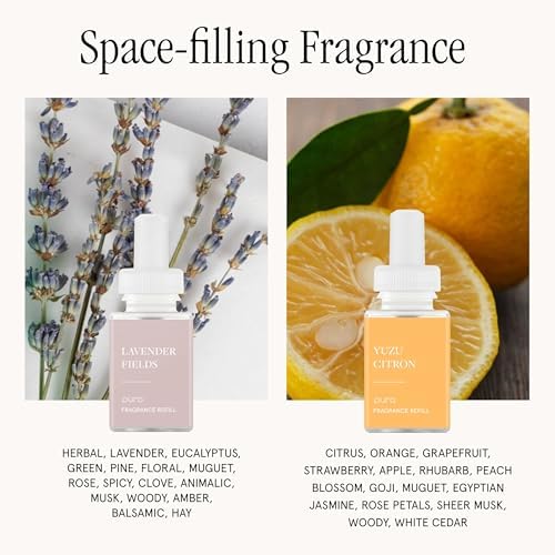 Pura - Smart Home Fragrance Device Starter Set - Pura 4 - Scent Diffuser for Home - Includes Fragrance Aroma Diffuser - Square Box, Lavender Fields and Yuzu Citron Scent Refills - Image 2