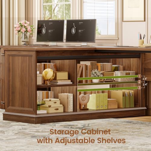 SEDETA 110.2" 2 Person Desk with 6 Drawers & Storage Shelves, Power Strip - Image 6