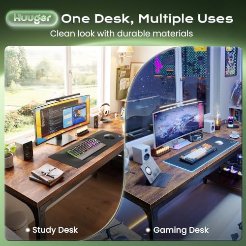 Huuger 63'' x 19.7'' Computer Desk with Power Outlets, 0.95'' Thick Desktop - Image 3