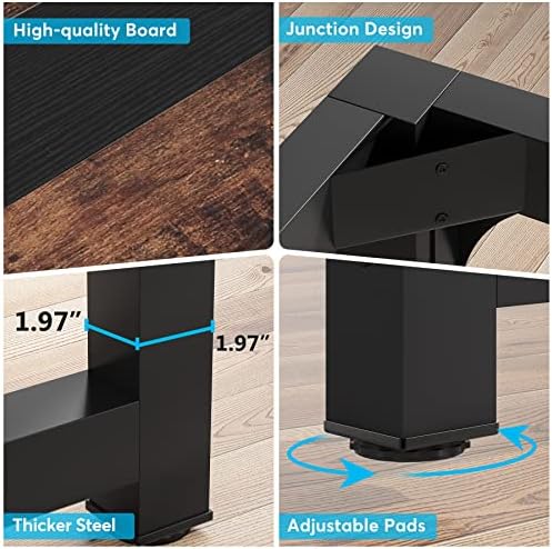 Tribesigns 70.8”Executive Desk, Large Office Computer Desk with Thicken Frame, Modern Simple Workstation Business Furniture for Home Office, Rustic Brown/Black - Image 6