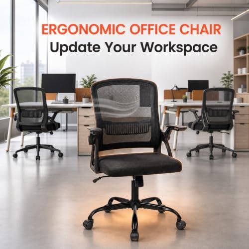 Ergonomic Office Chair, Flip-up Armrests Mesh Executive Computer Chair - Image 7