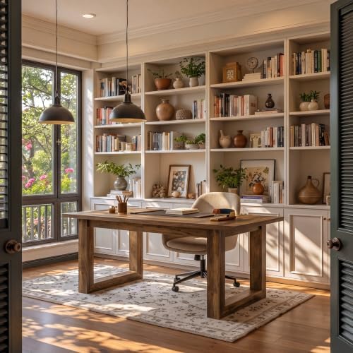 Tribesigns 63" Large Executive Desk for Home Office, Brown Rectangular - Image 5
