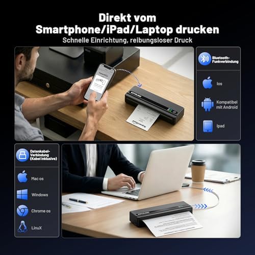 Portable Wireless Printer for Travel, Inkless Thermal Printer 2600mAh - Image 3