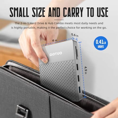 YOTUO Docking Station External Hard Drive Storage, USB-C Hub + HDD 7-in-1, USB 3.0, SD/TF Card, HDD for Windows, Mac, Android, iOS (iPhone 15/16/17), TV, Phone, Laptop, Desktop, PC (Silver, 1TB) - Image 5