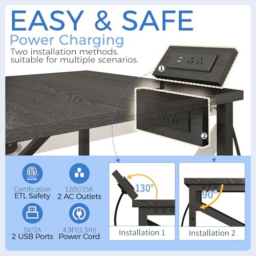 METYERRY 24"x23.6"Large Printer Stand with Power Outlet - Image 4