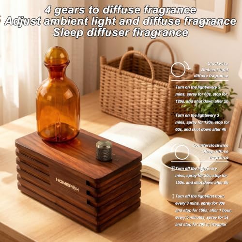 Waterless Essential Oil Aroma Diffuser Home Scent Decor Walnut - Image 5