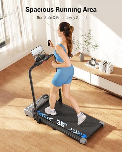 THERUN Walking Pad with Handle Bar, 2 in 1 Under Desk Portable Treadmill - Image 3