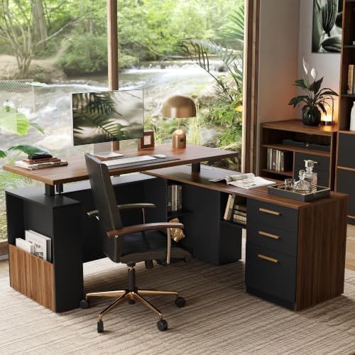 ModernMate 63" L Shaped Executive Standing Desk with 3 Drawers by ModernMate