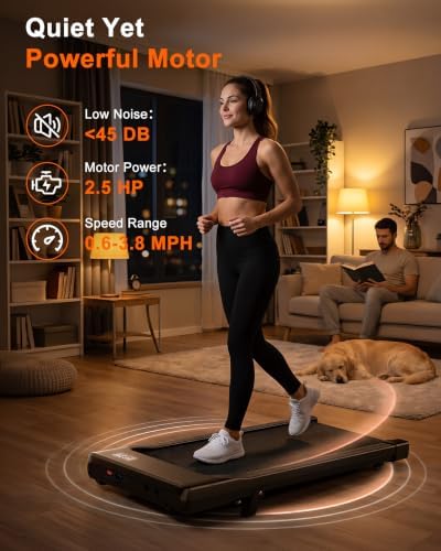 Superun Walking Pad with 6% Incline, 2.5HP Under Desk Treadmill, 300lbs - Image 4