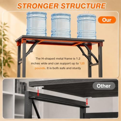 Folding Table Computer Desk - 35.8" No Assembly Folding Desk Design and Foldable Office Desk, Small Desk for Bedroom, Compact Storage Portable Use for Dorm and RV Small Space, Marble Greige - Image 6
