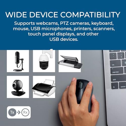 OREI USB Over Cat6 Extender 330ft, Two-Way PoC, RS-232, GPIO Support, Gen 1 - Image 4
