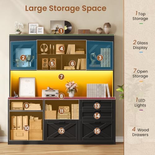 SEDETA 69" L Shaped Gaming Standing Desk with 4 Drawers, Storage Bookshelf - Image 5