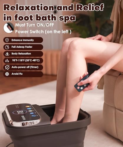 OOAMBB Collapsible Foot Spa Bath with Remote Control,Heat,Bubble,Timer - Image 2