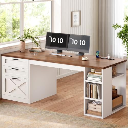 SEDETA 55.1" Farmhouse Office Desk with 3 Drawers for Home Office by SEDETA