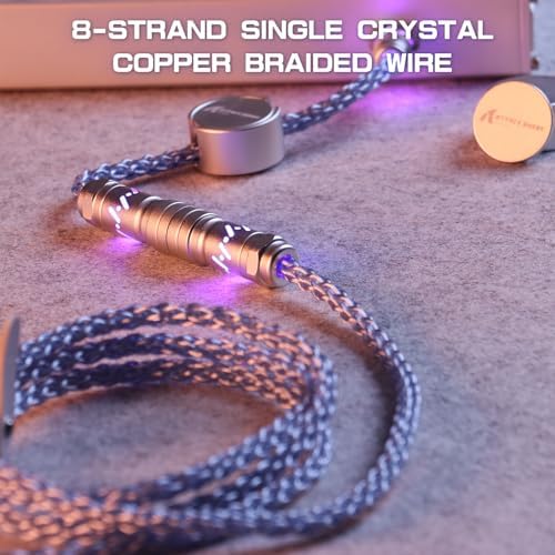 ATTACK SHARK C07 Custom Braided Aviator Cable with Light Up RGB-Blue - Image 5