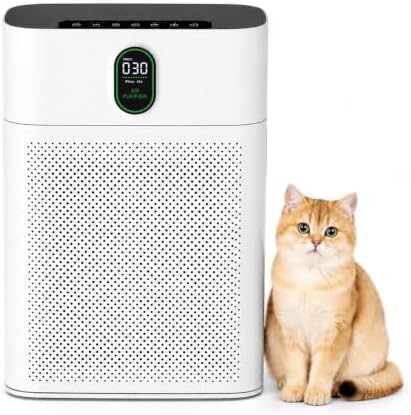 Air Purifiers for Large Room up to 3000 Sq Ft, Honeyuan H13 True HEPA Air Purifier for Pets & Home with PM2.5 Display, Dual-Side Air Intake, 22dB Quiet, Child Lock, HY4866 by HONEYUAN