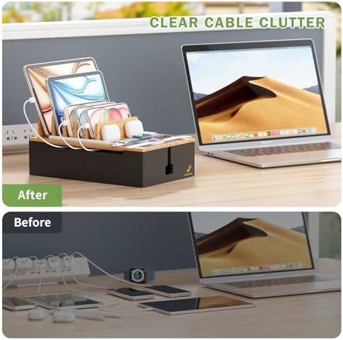 Pezin & Hulin Charging Station, Natural+Black (No USB Charger and Cables) - Image 6