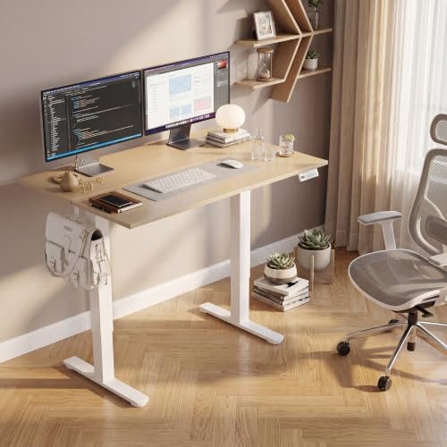 Claiks Electric Height Adjustable Standing Desk, 40x24 Inch, Nature - Image 2