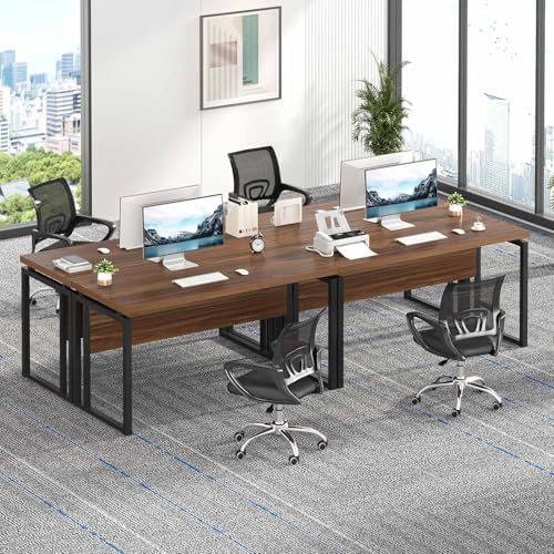 EXCEFUR Home Office Desk, Modern Computer Desk for Workstation, Wood Metal Executive PC Laptop Study Writing Table for Living Room, 53 Inch, Rustic Walnut - Image 6
