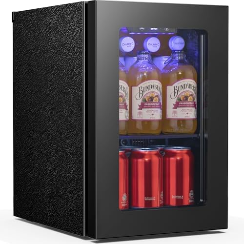 Antarctic Star 18L Mini Fridge 24 Can,Beverage Refrigerator with Quiet Compressor LED Light,Small Cooler with Electronic Temperature Control for Home/Office/Dorm/Bar. by AntarcticStar