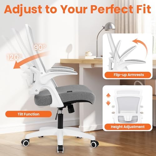NEO CHAIR Office Desk Chair High Back Mesh Chair Adjustable Lumbar, Grey - Image 6