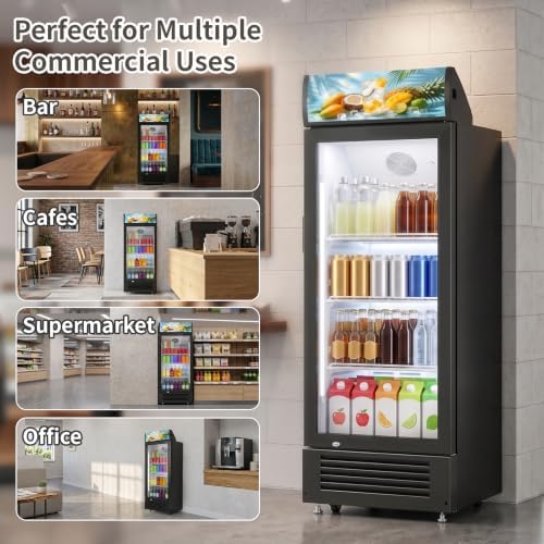 Erivess 6 Cu.Ft Commercial Refrigerators with Double-Tempered Glass Door - Image 6