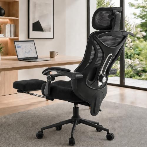 CYKOV Ergonomic Office Chair with Footrest, Reclining Mesh Back, 350 Lbs by CYKOV