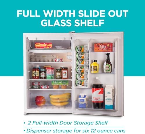 BLACK+DECKER 4.3 Cu. Ft. Compact Refrigerator, Energy Star, BCRK43W, White - Image 4