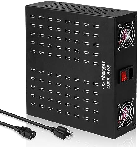 Multiple USB Charging Station, MIXILIN 80 Ports 800W(150A) Fast Charger Station with Power Switch, Desktop Charging Station for Multiple Devices Compatible with Cell Phones iPad Kindle Tablet by MIXILIN