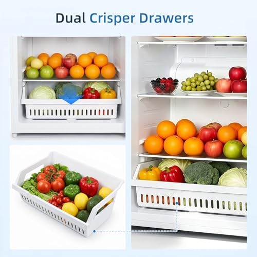 Antarctic Star 21.2 Cu.Ft Convertible Freezer Refrigerator,Upright fridge with powerful LED light，Reversible door for Kitchen,Dorm and Office,White - Image 3