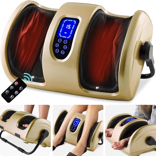 Best Choice Products Shiatsu Foot Massager with Heat for Plantar Fasciitis & Neuropathy, Kneading Foot & Calf Massager with Remote, 360° Adjustable Handle, Rolling & Compression Massage - Gold by BestChoiceProducts