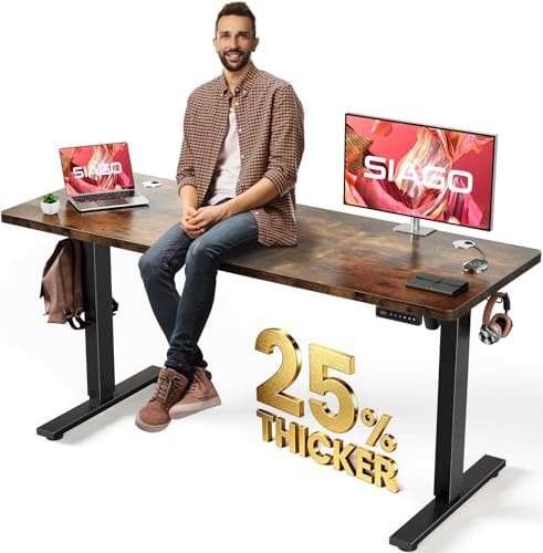 SIAGO 63 x 24 Inch Electric Standing Desk, 0.8 Inch Thick Tabletop by SIAGO