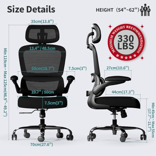 TRALT Office Chair Ergonomic Desk Chair - Gaming Chair with Lumbar Support - Image 3