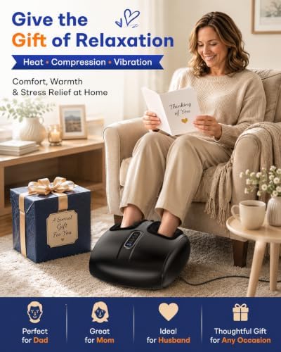PACOVY Shiatsu Feet Massager, Foot Massager with Heat, Deep Kneading, Vibration and Air Compression for Plantar Fasciitis, 2 Heat Levels, Birthday Gifts for Women Mom Dad - Image 2