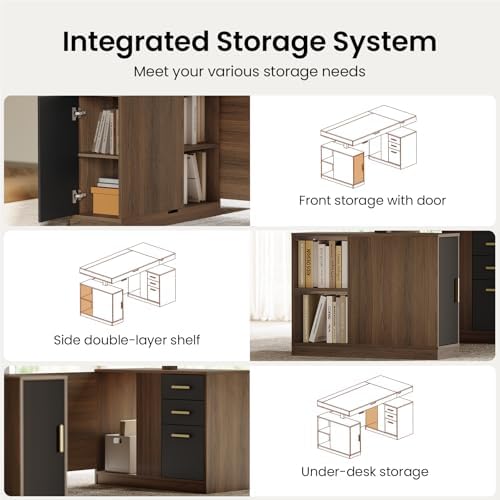 ModernMate 63" Executive Standing Desk with Hidden Storage, 3 Drawers - Image 5