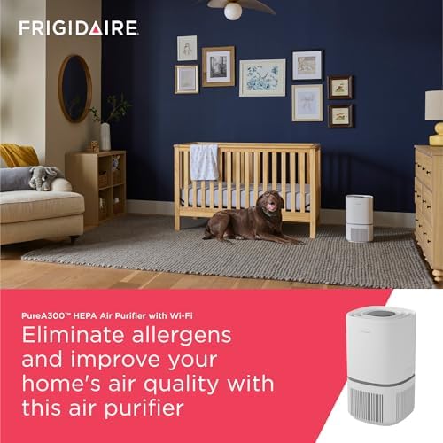 Frigidaire PureA300 HEPA Air Purifier with Wi-Fi for Small Bedrooms, Covers up to 850 Sq. Ft., 3-Stage Filtration, Energy Star Certification, Air Quality Monitoring, Smart Mode, Ultra Quiet, White - Image 2