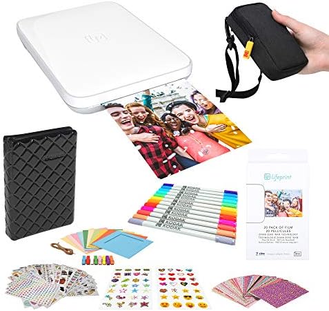 Lifeprint 3x4.5 Portable Photo and Video Printer (White) Photo Frames Kit by Lifeprint