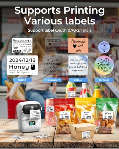 Phomemo M110 Label Printer, Portable Thermal Label Maker with Display - Image 3