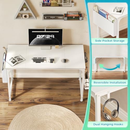 PRAISUN 47'' Computer Desk with Fabric Storage Bag - Image 4