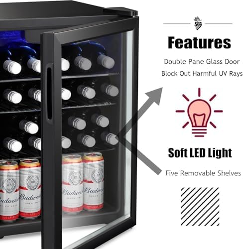 Antarctic Star Wine Cooler Beverage Refrigerator Mini Fridge 2.4 cu.ft - Image 4
