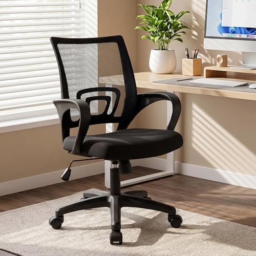 NEO CHAIR Office Computer Chair Ergonomic Mid-Back Mesh Desk Chair, Black - Image 2
