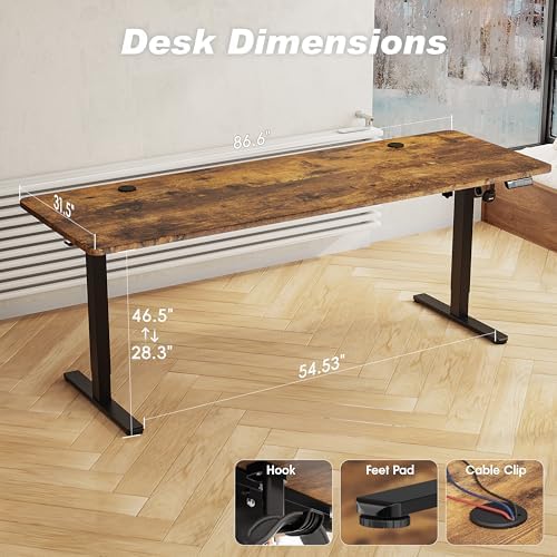 Monomi 86.6" Large Electric Standing Desk,Height Adjustable for Two-Person - Image 2