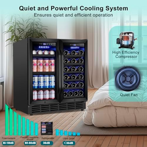 30 Inch Dual Zone Wine and Beverage Refrigerator Cooler Black - Image 5