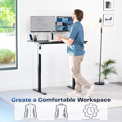VIVO Black 48 x 30 in Standing Desk, DESK-KIT-1B5B - Image 3