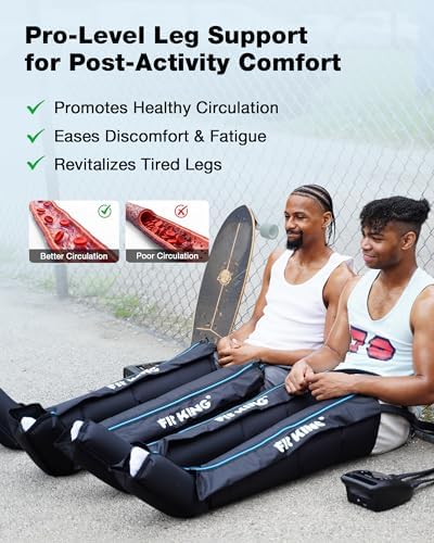 FIT KING Air Compression Recovery System, Cordless Full Leg Massager - Image 4
