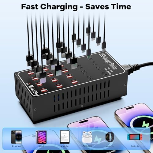 Charging Station for Multiple Devices, Vantacent89 Multiple Charger Station with Multiple Fast Charging 40 Ports - Image 5