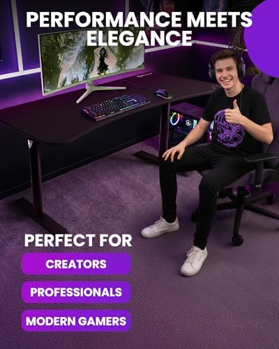 Arozzi Arena Ultrawide Curved Gaming Desk Pure Black - Image 6