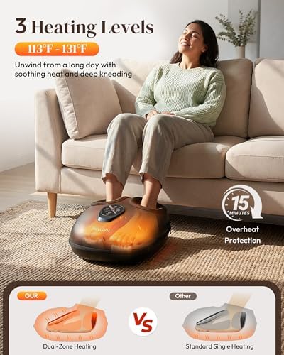 Heycool Shiatsu Foot Massager with Heat and Compression for Pain Relief - Image 5