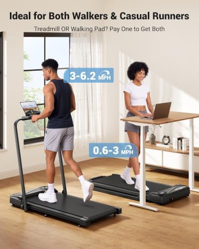 THERUN Walking Pad with Handle Bar, 300 lbs 6.2 mph Under Desk Treadmill - Image 2
